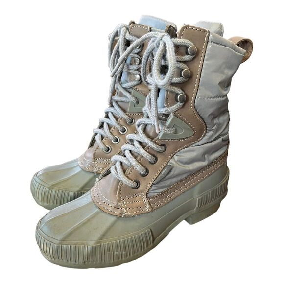 Tretorn | Faux Leather Ankle Gray Foley Lace Up Boots Girls 4 - Picture 1 of 8